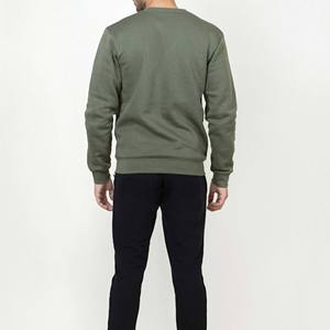 Sudadera de Cuello Redondo para Hombre, Color Verde Oliva, Tejido de Punto, Algodón, Estilo Casual, Otoño, Corte Regular 2027 - Product Image 2