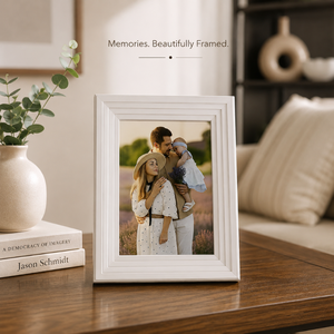 Modern White Solid <b>Wood</b> Photo <b>Frame</b> Decorative Tabletop & Wall Mount <b>Picture</b> <b>Frame</b> for Family Portrait Home Office Living Room - Product Image 2