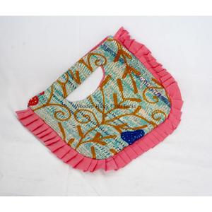 Cute Magnetic Closure Ruffles Hand <b>Pouch</b> Women's Kantha Messenger Fashionable Cosmetics Travel Eco-Friendly Lightweight Foldable - Product Image 3
