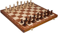 Jeu d'échecs professionnel européen fait à la main avec coffret en bois, pièces d'échecs en bois sculptées à la main et boîte de rangement pour ranger tout
