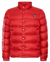 Blouson d'hiver matelassé à capuche pour homme, coupe-vent décontracté avec blocs de couleur et patchs lettres, fermeture boutonnée