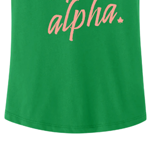 Camiseta sin mangas AKA Signature verde para mujer, estilo racerback, mezcla de algodón, suave, transpirable, informal, para fitness, verano, uso diario - Product Image 5
