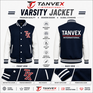 Chaqueta Varsity Personalizable de Alta Calidad para Hombre, Invierno, Color Sólido, Ecológica, Estilo Urbano, Logotipo Personalizado en la Parte Delantera, Transpirable - Product Image 6