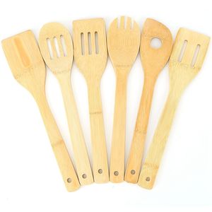 Ensemble de 6 ustensiles de cuisine en bambou, spatules et cuillères - Product Image 6