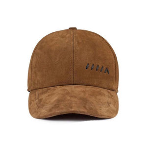 Brown Suede Washed Rivet Baseball <b>Cap</b> 6-Panel Embroidered Logo Front Unisex Casual Fitted Hat <b>Winter</b> Four Seasons - Product Image 1