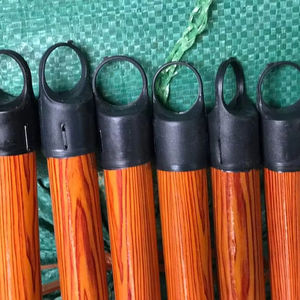 Palo de escoba de madera de eucalipto con revestimiento de PVC, 120 cm, duradero, para el hogar, con rosca italiana - Product Image 1