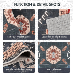 Boho Floral Kitchen Mats 4-Piece Set Non-Skid <b>Washable</b> <b>Runner</b> and Floor Carpet Farmhouse Style Kitchen Rugs - Product Image 3