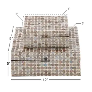 Joyero de la mejor calidad con incrustaciones de fregona, caja de MDF rectangular de color natural para almacenamiento y regalos elegantes - Product Image 4