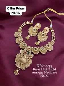 Conjunto de Collar de Oro Antiguo de Estilo Tradicional Rajwadi - Product Image 2