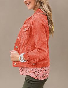 Veste en jean décontractée pour femme, en coton, style classique, fermeture boutonnée, mode vintage urbaine, élégante, de qualité supérieure, pour un usage quotidien - Product Image 6