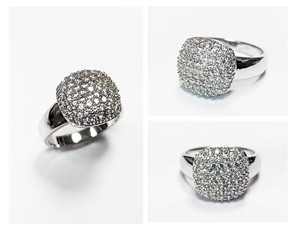 Anillo de Moissanita con Corte Redondo y Diamantes en Pavé, Diseño Creativo para Mujer, Plata 925 Original, Joyería Fina Premium para Ella - Product Image 6