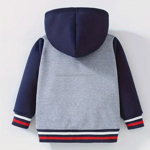 Chaqueta con Capucha de Forro Polar Suave Informal para Niños, Sudadera de Algodón con Estampado de Logotipo Personalizable, Cárdigan para Bebés - Product Image 2