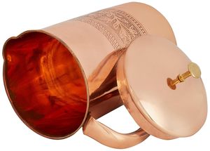 Jarra de Agua de Cobre de Lujo Antique Creations - Jarra Ayurvédica para Bebidas Saludables con Tapa de Empuje y Tirón, a Prueba de Fugas, Personalizable para el Hogar - Product Image 3