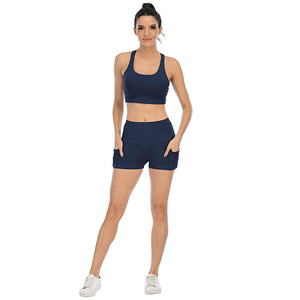 Women's Custom Seamless Breathable Gym Yoga Shorts Solid Color Full Length Leggings <b>Elastic</b> Waist Side Pocket Biker Style <b>Belt</b> - Product Image 3