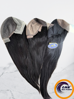 Perruque en cheveux humains Remy brésiliens longs de marque OME, densité 200 %, petit bonnet pour volume complet, aspect naturel, dentelle marron clair