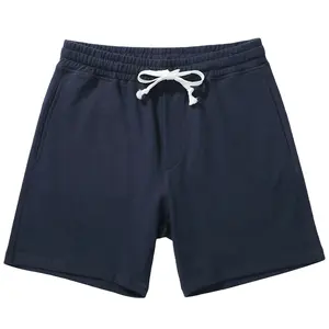 Pantalones cortos informales personalizados para hombre al por mayor, pantalones cortos deportivos de entrenamiento atlético, pantalones cortos de buena calidad para hombre, pantalones cortos lisos teñidos sólidos 100% algodón - Product Image 1