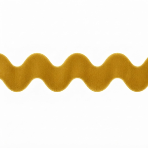 Mustard Yellow 25mm Ric Rac Velvet Ribbon Wavy Edge Trim for Boho Décor Folk Costumes Artisan Crafts Gift Wrapping Factory OEM - Product Image 5