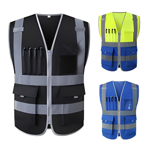 Gilet de presse pour journalistes, photographes et reporters, haute visibilité, réfléchissant, en coton, unisexe, multi-poches, utilitaire, porte-badge avec logo - Product Image 3