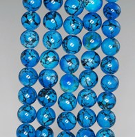 Perles rondes lisses en turquoise bleue naturelle certifiées IGI pour la fabrication de bijoux, colliers et bracelets, vente en gros