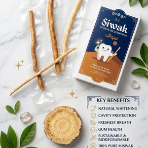 Natural Herbal Miswak Sticks Fresh Teeth <b>Cleaner</b> Pack of Four with <b>Plastic</b> Holder for Healthy Gums and Oral Care - Product Image 4