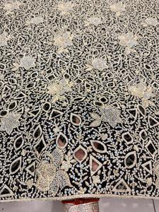 Tela de Seda Floral Bordada a Mano con Cuentas y Lentejuelas, Tela de Lujo para Bodas Indias, para Lehenga, Saree y Vestidos de Novia - Product Image 2