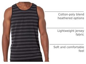Men's Striped Knitted Sleeveless Tank Top O-Neck Casual Muscle <b>Vest</b> Plus Size - Product Image 5