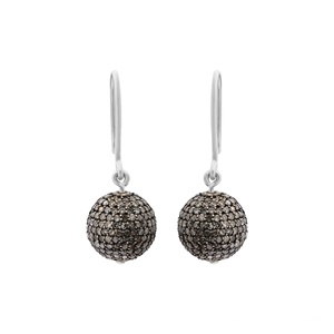 ต่างหูเงินแท้ 925 ชุบทองคำขาวประดับเพชรทรงกลมแบบฝรั่งเศส Memoria Jewels ขายส่ง - Product Image 3