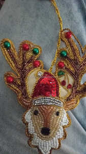 Adorno Navideño Colgante de Acero Inoxidable Bordado a Mano con Diseño de Estrella y Cristales de Estrás, Estilo Moderno, Cristianismo - Product Image 6