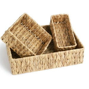 Premium hand woven nested basket <b>containers</b> wholesale price water hyacinth laundry baskets storage - Product Image 6