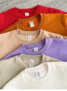 Unisex 400gsm Fleece Cotton Polyester Crewneck Sweatshirts Custom Men's Hoodies & <b>Pullover</b> <b>Jumpers</b> - Product Image 6