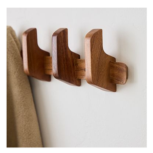 Wood Hook Hanger for Bathroom Towel Storage <b>Wall</b> Mounted Entry Door Coat Hat Hook Fitting Room Hanger Hook - Product Image 3