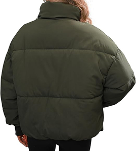 Chaqueta Acolchada con Capucha para Mujer, a la Moda, Resistente al Viento, Transpirable, Elegante, Ligera, Larga, Cálida, de Algodón, Impermeable, de Nailon - Product Image 2