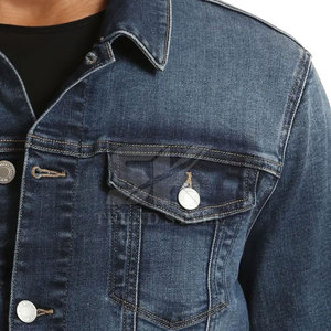 Chaqueta de mezclilla para hombre con logotipo personalizado de alta calidad a bajo precio, chaqueta de mezclilla personalizada de talla grande para hombre - Product Image 4