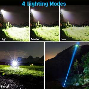 CITICITY <b>LED</b> High Lumen <b>Rechargeable</b> Tactical Flashlight 4 Modes 1000+ Lumens Zoomable Adjustable Focus - Product Image 5