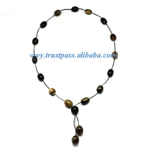 Elegante collar de cuerno de búfalo Natural de Vietnam, ajuste de garra, incrustaciones, regalo perfecto para boda o fiesta, cadena de hilo, joyería - Product Image 1