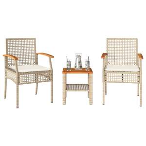Ensemble bistrot beige et marron pour jardin, pour les divertissements en plein air - Product Image 1
