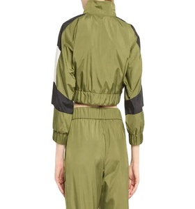 Women Cropped Windbreaker Jacket Wholesale Custom <b>Zipper</b> Slim Fit Women Outdoor Lightweight Nylon Jacket - Product Image 2