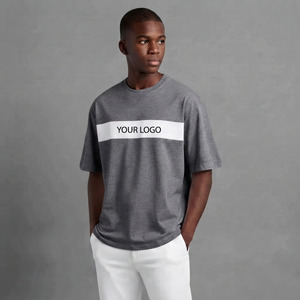 T-shirt surdimensionné pour homme en coton 100% de haute qualité avec logo sur le devant, impression écologique, poids du tissu 180g - Product Image 1