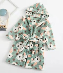 Robe en polaire à imprimé de dessins animés mignons pour filles, manches longues, à capuche, douce et confortable, vêtements de nuit d'hiver bleus - Product Image 6