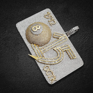 Colgante Rectangular de Moissanita Totalmente Engastado, Chapado en Oro de Dos Tonos, Joyería Personalizada con Nombre Estilo Hip Hop, Regalo para Hombre - Product Image 3