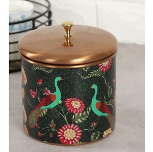 New Arrival Handmade Designer Wholesale Nut Server Table <b>Decorative</b> Fancy Metal Dry Fruit <b>Jar</b> Metal Candy <b>Jar</b> - Product Image 2