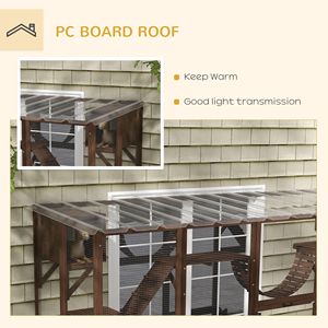 Solid Rectangle Pattern Outdoor Window <b>Box</b> Coffee Catio <b>Cat</b> House with Shelves for Multiple <b>Cats</b> Pet Furniture for Small Animals - Product Image 6