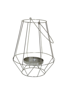 Modern Geometric Aluminium Candle <b>Lantern</b> Silver Wire Tealight Holder Decorative Hanging Metal Stand for Home Interior Decor - Product Image 2