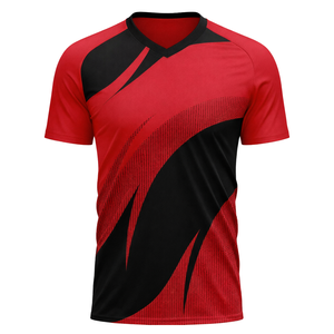 Maillot de football Ajax rouge et noir respirant, anti-humidité, pour entraînement sportif, uniforme d'équipe homme/femme - Product Image 2