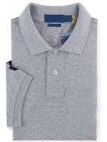 Chemise d'été à manches longues pour homme avec grand logo RL brodé, tricotée 100 % coton, motif imprimé, anti-plis