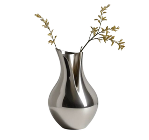 Casting Aluminium Durable Metal Tabletop Vase with Hammered Texture Irregular Shape Handmade Floral Display Decor - Product Image 6