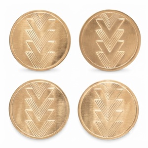 Metal <b>Coasters</b> Set Of 4 Brushed <b>Gold</b> Brass Drink <b>Coasters</b> Cup Mat For Wholesale Custom Logo Home Hotel Tableware Supply - Product Image 1