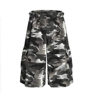 Shorts cargo sportifs pour hommes, taille mi-haute, élastiques, 100 % coton, respirants, imperméables, séchage rapide, avec poches - Product Image 2
