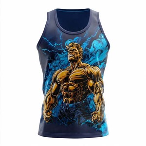 Débardeur Sportif Homme à Imprimé Personnalisé Col Rond Séchage Rapide Tricoté Gilet de Fitness Tenue d'Entraînement d'Été pour la Salle de Sport 2026 - Product Image 2