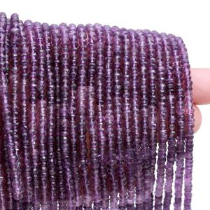 Cuentas de rondelle facetadas de amatista Cuentas de rondelle sombreadas de amatista Cuentas de amatista Africana natural - Product Image 2